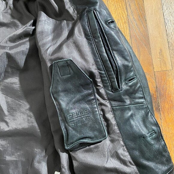 Vintage Oversized Slouchy Leather Blazer Jacket Coat - Picture 8 of 9